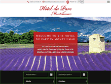 Tablet Screenshot of hotelduparc-montelimar.com